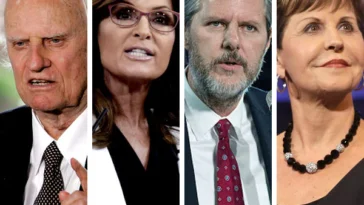 O site norte-americano Newsmax divulgou uma lista de ranking com os 100 evangélicos mais influentes dos Estados Unidos. O evangelista de renome mundial de 99 anos, Billy Graham, lidera a lista. O filho de Graham, Franklin, que agora dirige a Associação Evangelística Billy Graham e também fundou a organização de ajuda humanitária Samaritan’s Purse, é o número 2 mais influente. A lista contém desde religiosos consagrados até apresentadores de televisão, como Joyce Meyer e Joel Osteen. Confira a lista abaixo: